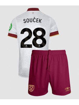 West Ham United Tomas Soucek #28 Ausweichtrikot für Kinder 2024-25 Kurzarm (+ Kurze Hosen)